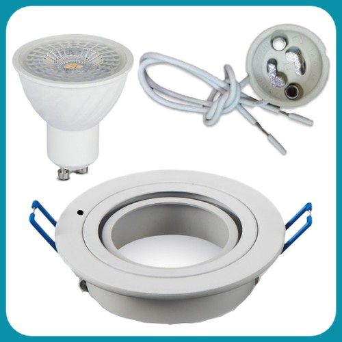 FARETTO BIANCO DA INCASSO LED GU10 ORIENTABILE 3599 SINGOLO O COMPLETO - Foto 3 di 5