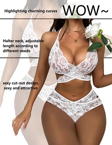 Damen Sexy Dessous Spitze Babydoll BH Tanga Set Nachtwäsche Unterwäsche Nachtwäsche - Bild 110 von 112