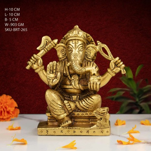 Pure Brass Ganesha Statue 4 Inches Height