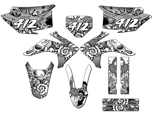 Kit de gráficos CRF 230 F ZANY 2015-2020 blanco Senge compatible con Honda - Imagen 1 de 10