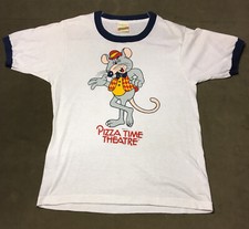 Vintage 70s 80s Chuck E. Cheese Youth T Shirt Pizza Time Theater Arcade -USA