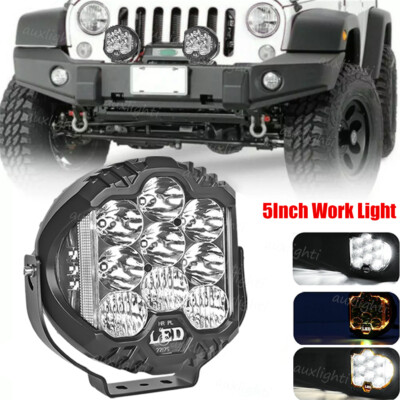  5Inch LED Work Light Pods Spot Flood Combo Fog Lamp Offroad Driving Truck White