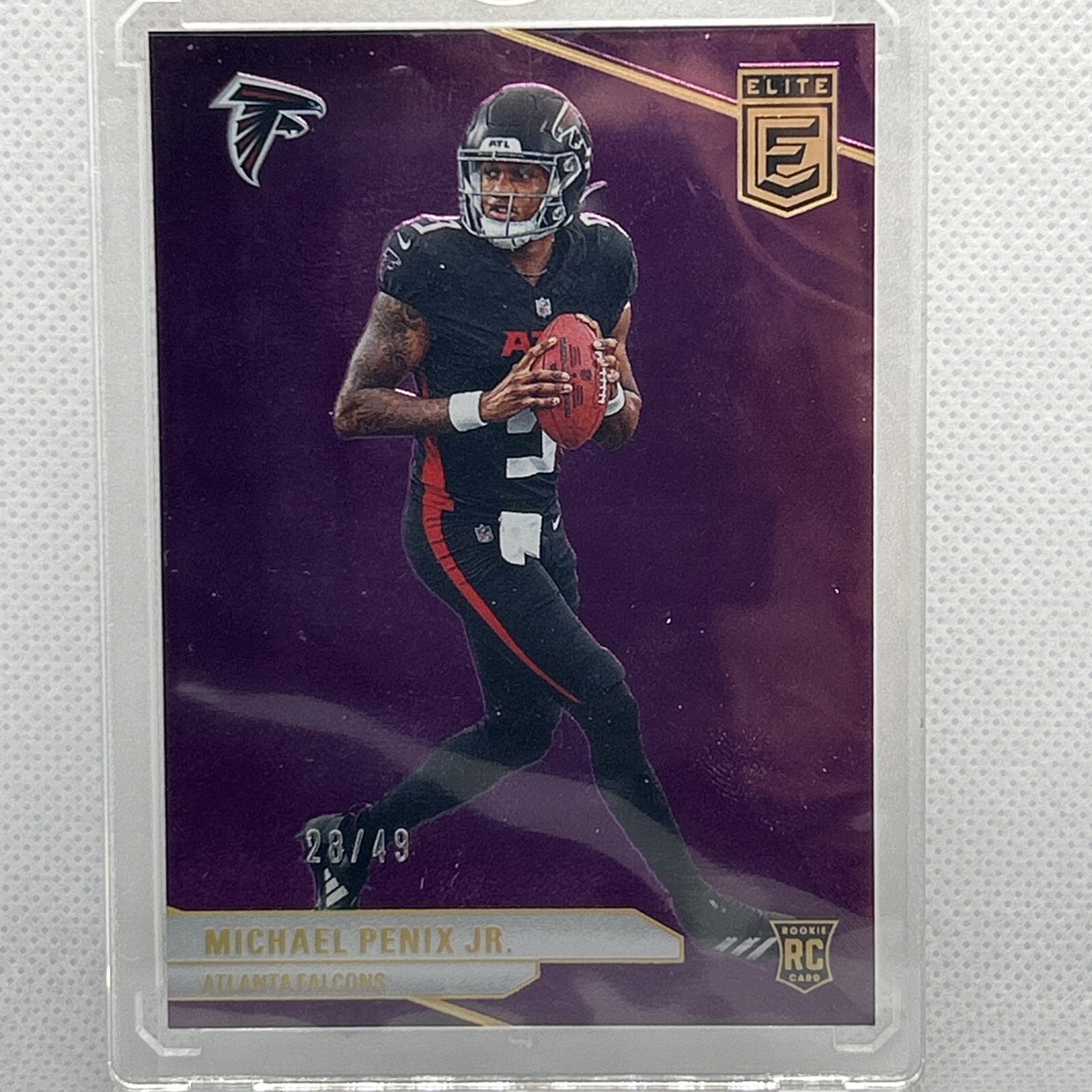 2024 Panini Donruss elite football Michael Penix Jr Purple 28/49 #125 Atlanta