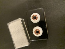 18mm AUTUMN BROWN Glastic Realistic Doll Eyes Craft 1 Pair Eyes