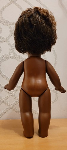 DDR Puppe dunkelhäutig 70-er origininal Kleidung Schlafaugen freistehend 30 cm - Bild 15 von 17