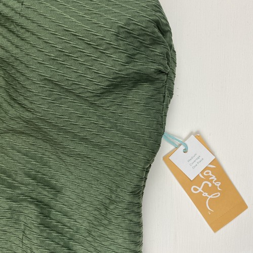 New Women’s Kona Sol Olive Green Ribbed One Piece Swimsuit Size S - Picture 4 of 6