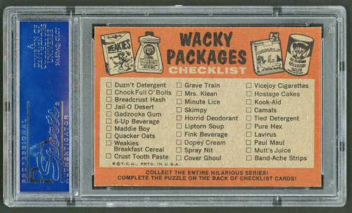 1973 Topps Wacky Packages Gadzooka Gum Puzzle / Checklist CM 1st Series PSA 6 - Bild 4 von 4