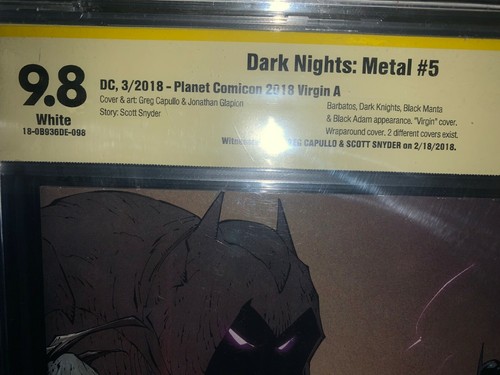 Dark Nights: Metal #5 Virgin Variant CBCS 9.8 Signed by both Capullo and Snyder! - Picture 2 of 4