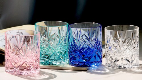 K9 Crystal Whisky Rock Glass Hand Carved Floral Pattern Crystal Collection 240ml - Picture 1 of 32