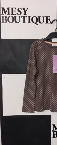 F&F childrens Girls Cute Polka Dot wonderful flower T-shirt L/S Grey Size 5yrs - Picture 2 of 6