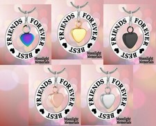 New Best Friends Forever Heart Urn Cremation Keepsake Ashes Memorial Necklace