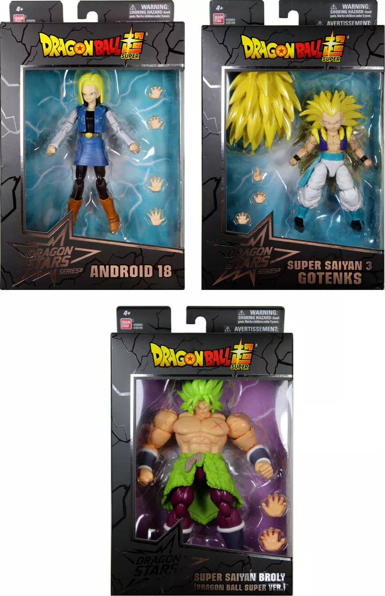 Dragon Ball Super Stars Broly Action Figure Set, 3 Pieces 