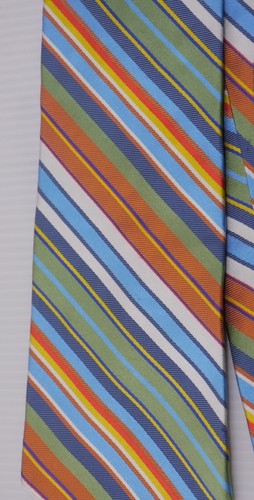 3 VINTAGE TOMMY HILFIGER SILK NECKTIES,  DIAGONAL STRIPE PATTERNS, MULTICOLOR - Picture 3 of 17