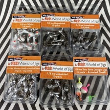 (6 Packs) Jiggs World of Jigs Variety Pack for Crappie, Walleye, Perch See Pics