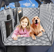 Back Seat Extender for Dogs, Dog Car Seat Cover Hard Bottom Holds 400 Lbs, Water