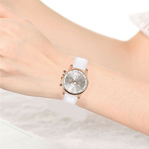 New Women's Geneva Roman Numerals Faux Leather Fashion Analog Quartz Wrist Watch - Picture 12 of 16