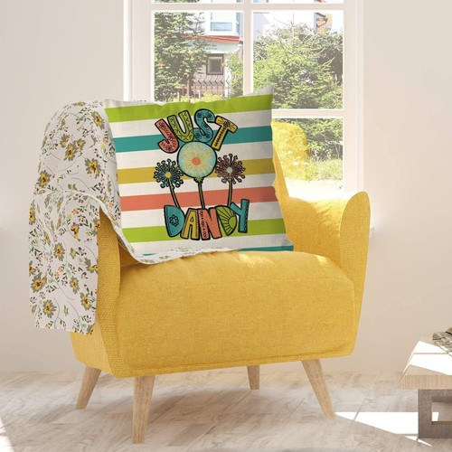 18x18 Inch Just Dandy Dandelion Floral Throw Pillowcase Seasonal Summer Home - Bild 6 von 6