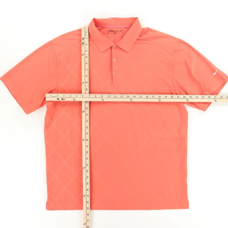Nike Dri-Fit Golf High Stretch Polyester Solid Golf Polo Shirt Orange Men's L - Image 3 of 4