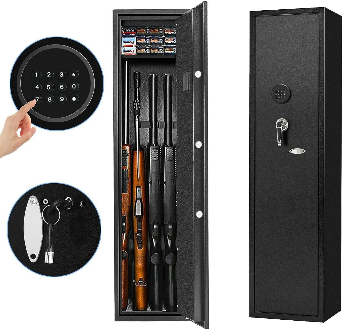 Rifle Gun Safe, Long Gun Safes for Home Rifle and Pistols, Quick Access 4-Gun El