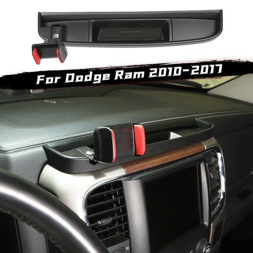 Bandeja de almacenamiento con soporte para teléfono de consola central para Dodge RAM 1500 2010-17 - Imagen 4 de 11
