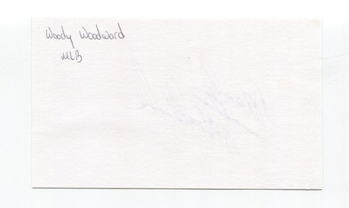 Woody Woodward Signed 3x5 Index Card Autographed Baseball MLB Milwaukee Braves - Picture 2 of 2