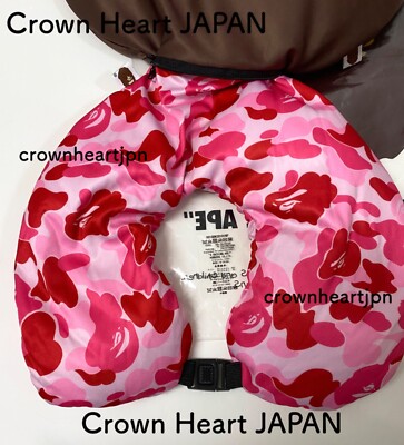A Bathing Ape BAPE Travel ABC CAMO 2WAY APE HEAD NECK PILLOW