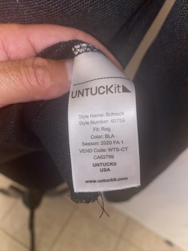 UNTUCKit Schrock Henley Shirt Large Black Long Sleeve Snap Buttons - Picture 4 of 14