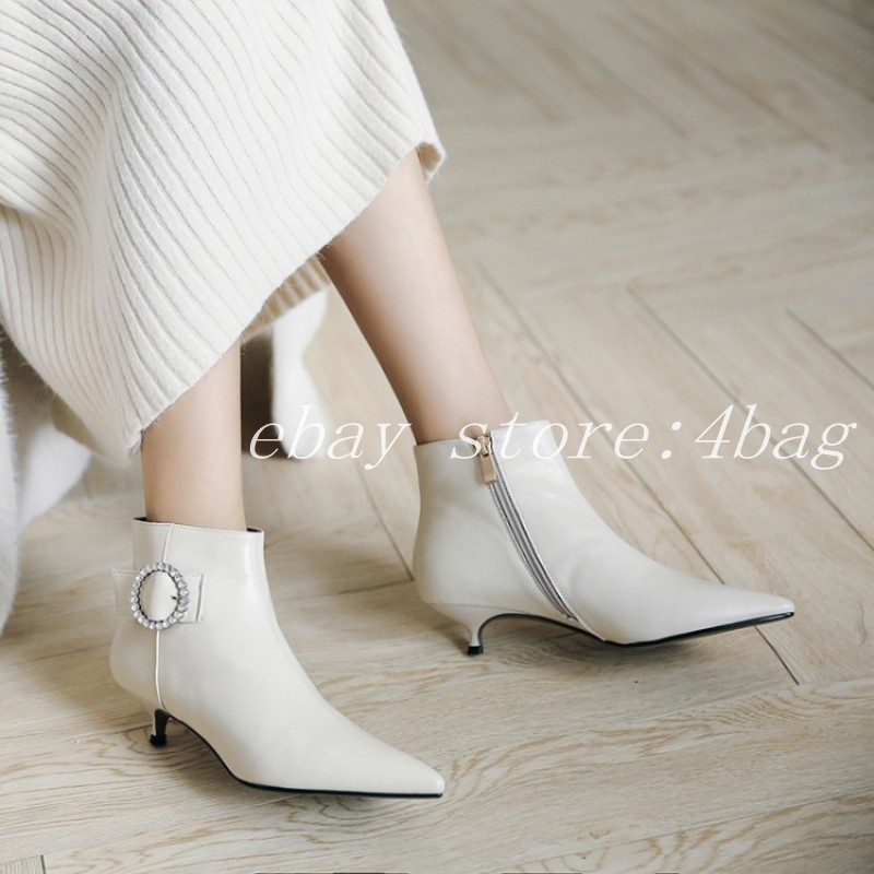 Moda Para Mujer En En Mujer Punta De Cuero Cremallera Lateral Tacón Gatito botas al tobillo de diamantes de imitación 4f05ac Moda Para Mujer En En Mujer Punta De Cuero Cremallera Lateral Tacón Gatito botas al tobillo de diamantes de imitación 4f05ac