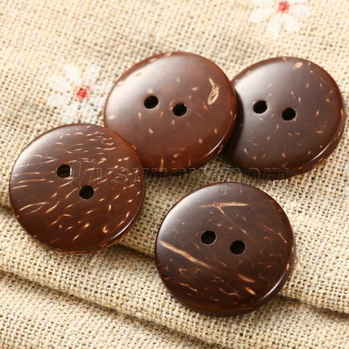 100pcs Coconut Shell 2 Holes Round Buttons Sewing Scrapbooking 15/20mm Parts - Picture 8 of 8