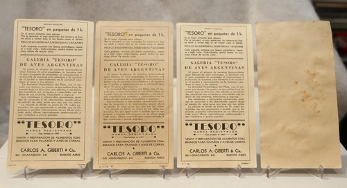 Antique Victorian Trade Card Lot BIRDS Argintina "TESORO" Bird food 4 different - Bild 6 von 12