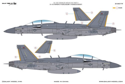 Galaxy 1/48 EA-18G Growler Anthology Teil 2/1/4/6 Aufkleber & Maske für Meng Modell - Bild 33 von 46