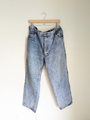 Vintage Acid Wash Sasson Mens Jeans 42x30 100% Cotton Denim Size Flawed 80s - Picture 3 of 15