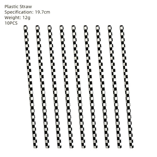 Juego de vajilla para decoración de fiesta de cumpleaños a cuadros en blanco y negro placas de papel - Imagen 21 de 26