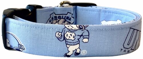 University Of North Carolina UNC Logos Light Blue Handmade Dog Collar - Picture 1 of 2