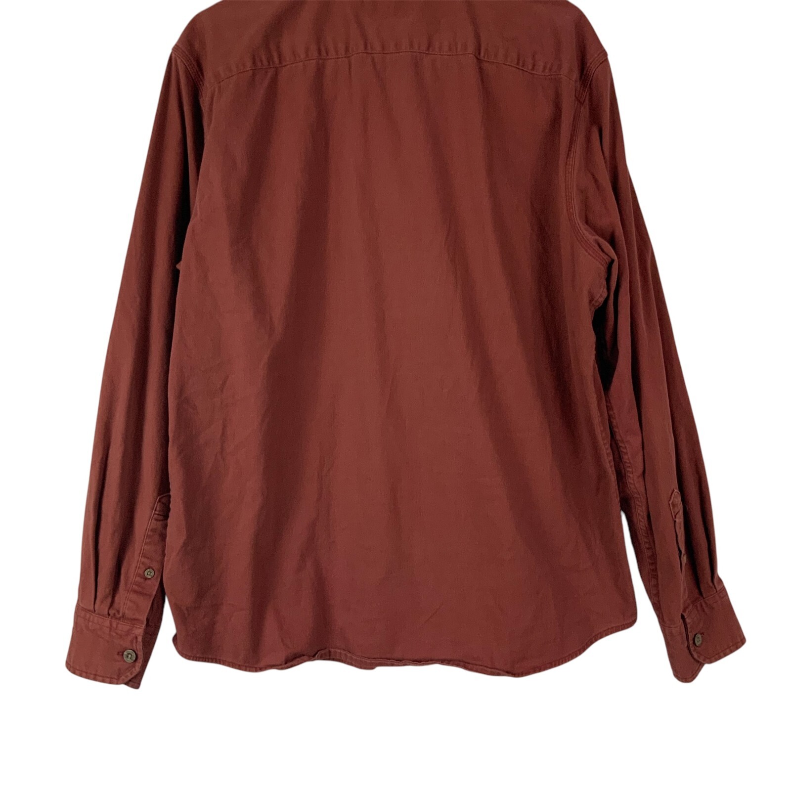 Wrangler Red Long Sleeve Collared Heavy Button Down Shirt Size L w/Front Pockets