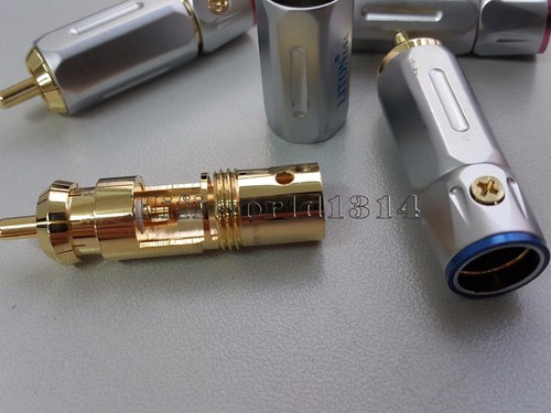 4x Hifi RCA Audio cable Connector Plug Copper Gold Plated - Picture 4 of 4