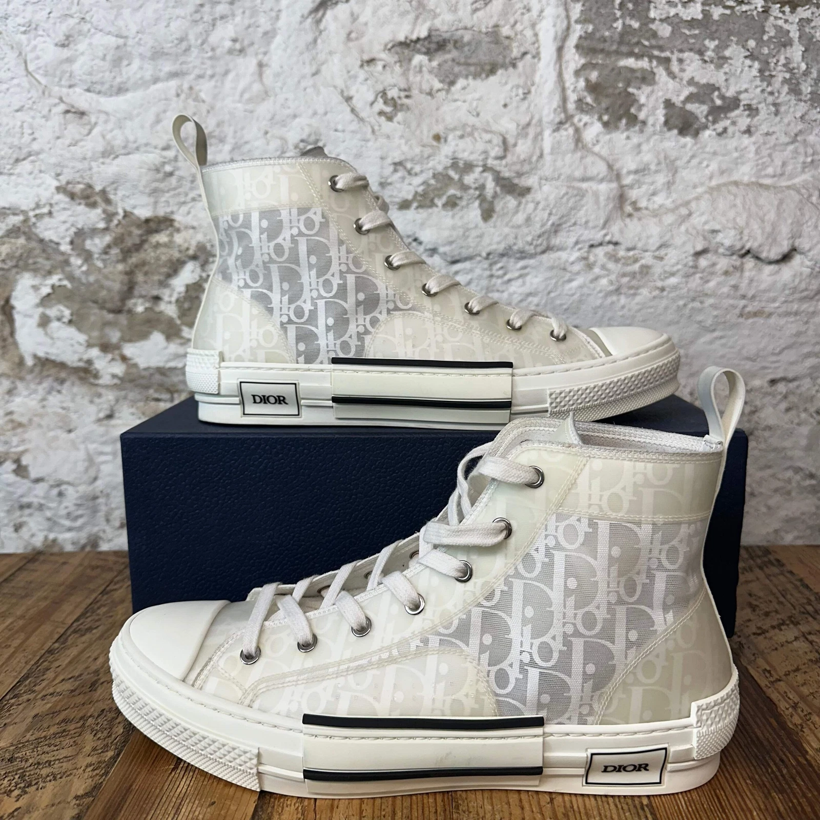 Baskets hautes obliques blanches Dior B23 taille 11 (44)