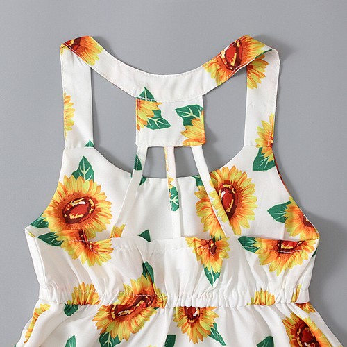 Toddler Kids Baby Girl Clothes Sunflower Sleeveless Tops Dress Skirts Outfits - Picture 7 of 9