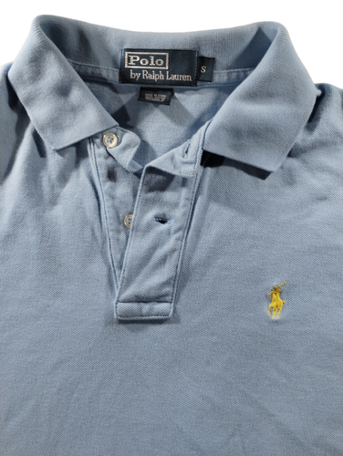 Men's Ralph Lauren Polo Light Blue Logo Short Sleeve Collared Shirt Size Medium - Picture 7 of 9