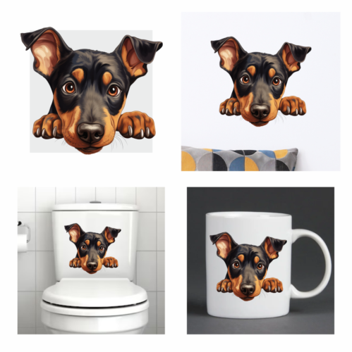 Peeking Puppy Hund Vinyl-Wandaufkleber Laptop Tasse Auto Toilette niedlicher Aufkleber Grafik - Bild 31 von 63