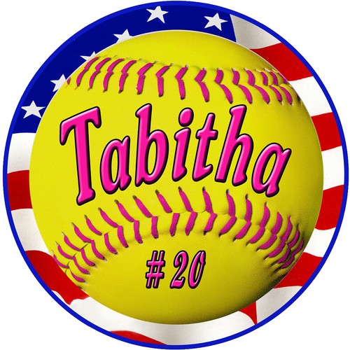 12 calcomanías adhesivas UV para equipos de softbol al aire libre 4" redondas personalizar texto añadir logotipo - Imagen 26 de 35