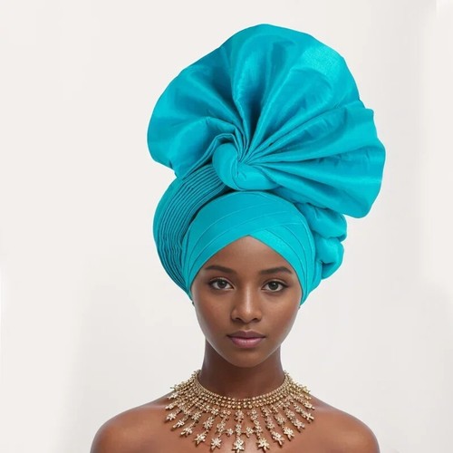 Nigerian Gele Headtie Aso Oke 2025 High Quality African Aso Oke Gele Already Mad - Picture 30 of 34