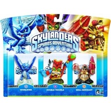 Skylanders Spyro's Adventure triple pack  Whirlwind -Double-Trouble -Drill Serge