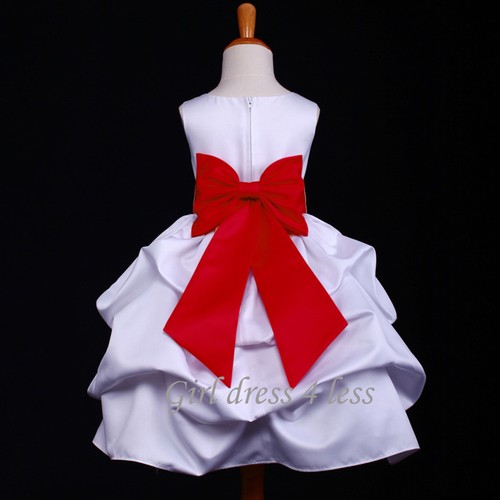 US Seller White Baby Infant Wedding Pageant Party Flower Girl Pick Up Dress Gown - Picture 14 of 24