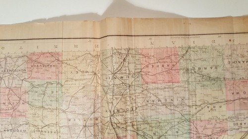 Antique Colored MAP - OFFICIAL TOPOGRAPHICAL MAP OF KANSAS - 1887 KANSAS ATLAS - Picture 6 of 10
