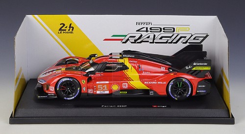 BBURAGO 1:18 2023 FERRARI 499P #51 24h Le Mans Diecast Model CAR NEW IN BOX - Picture 4 of 6