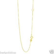 Venetian Box Chain Necklace Real Solid 14K Yellow Gold Adjustable Links 18" 20"