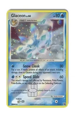 Glaceon Pokemon Debut Credit Card Skin / Decal Small Chip Holographic