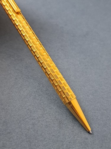 Cartier Trinity Ballpoint Pen Gold Wavy Stripe Office Desk Collectible Vtg `90s - Picture 11 of 15
