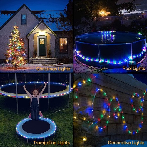 Outdoor String Lights Solar Rope Tube Lights Waterproof LED Garden Decor Lamp - Picture 34 of 35